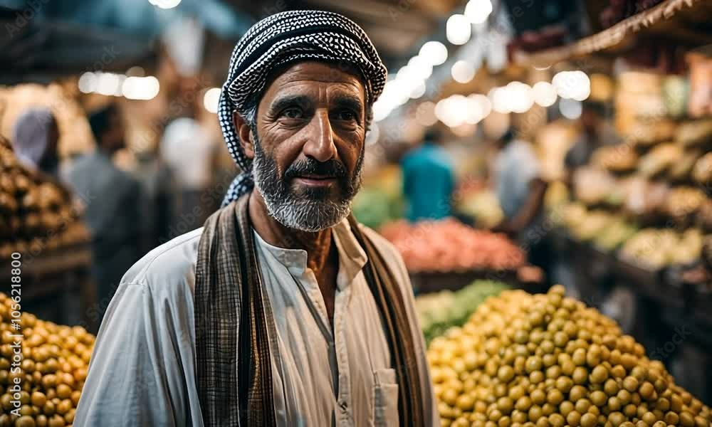 Arab man in a market. Arab man in a market.