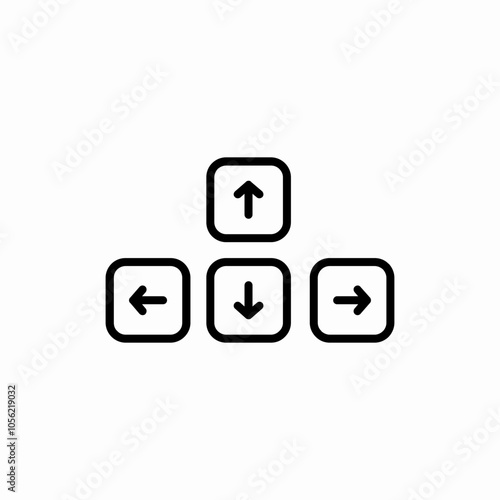 Arrow button on  keyboard  icon sign vector