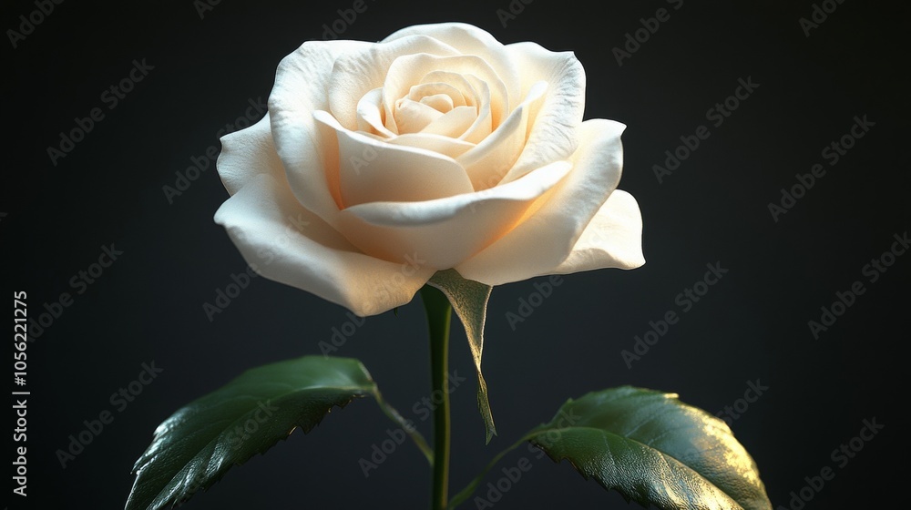A white rose is the main focus of the image A white rose is the main focus of the image