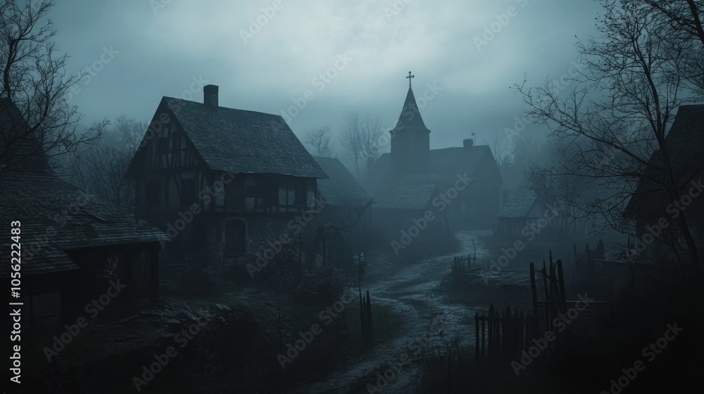 Mysterious Village in the Fog Mysterious Village in the Fog