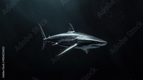 Wallpaper Mural Shark in the Dark Depths Torontodigital.ca