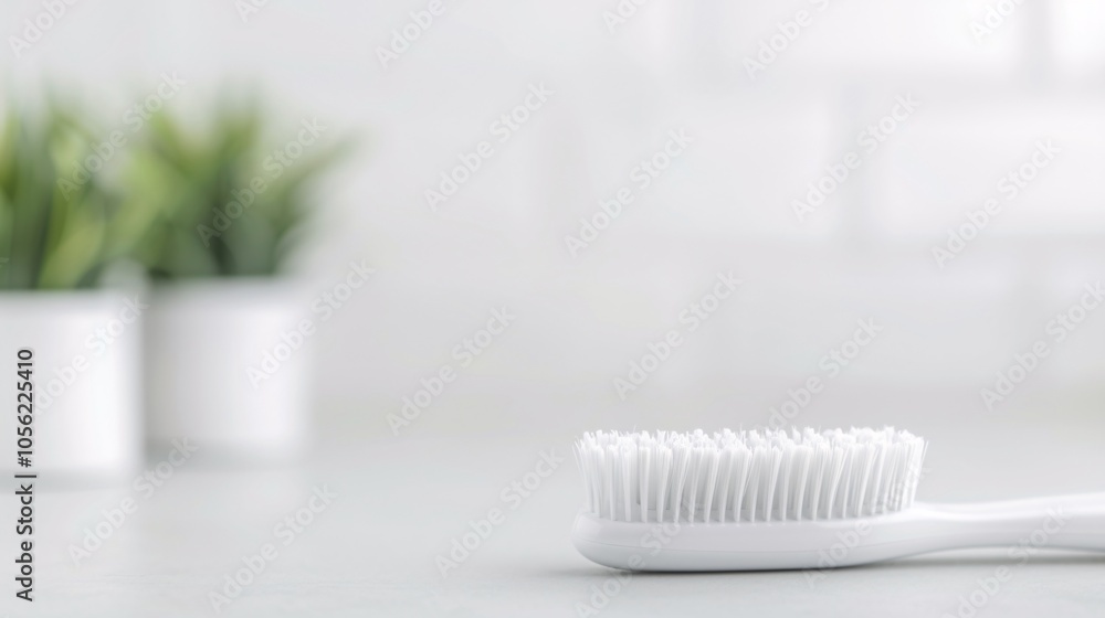 Close-Up of White Toothbrush with Blurred Green Plant in Background, Ideal for Minimalistic Bathroom Decor, Oral Hygiene, Eco-Friendly Dental Care, and Clean Aesthetic Photography
Close-Up of White Toothbrush with Blurred Green Plant in Background, Ideal for Minimalistic Bathroom Decor, Oral Hygiene, Eco-Friendly Dental Care, and Clean Aesthetic Photography