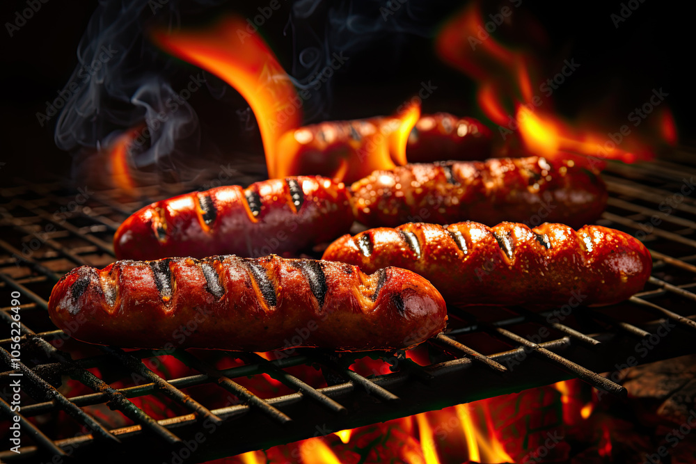 Spicy Sausage on a barbecue grill Spicy Sausage on a barbecue grill