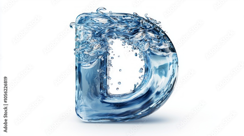 beautifully crafted letter D showcases a brilliant glass structure filled with water and lively fish, set against a pristine white background, exuding a refreshing aquatic charm. beautifully crafted letter D showcases a brilliant glass structure filled with water and lively fish, set against a pristine white background, exuding a refreshing aquatic charm.