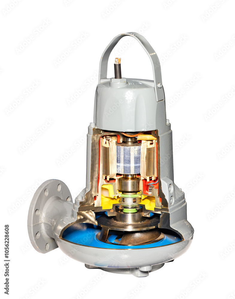 Exploring the inner workings of a submersible pump illustrating engineering precision and design