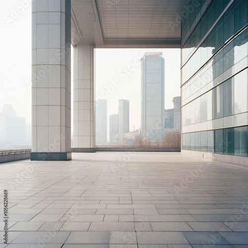 Wallpaper Mural Modern building's empty square floor, Shanghai Torontodigital.ca