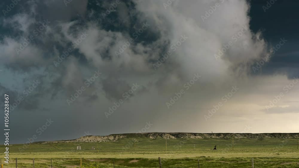 Watching dark storm clouds roll in over green grass lands Watching dark storm clouds roll in over green grass lands