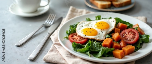 Close-up of a healthy breakfast plate.