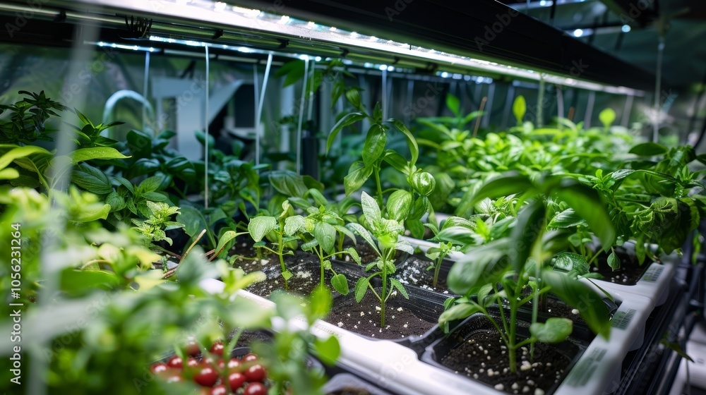 The indoor grow spaces are divided into sections each dedicated to a different type of plant from fruits to medicinal herbs. The indoor grow spaces are divided into sections each dedicated to a different type of plant from fruits to medicinal herbs.