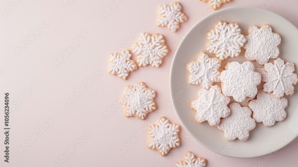 Snowflake Christmas Sugar Cookies with Powdered Sugar on Pink Background, Minimalist Holiday Flat Lay with Ample Copy Space for Festive Baking and Christmas Recipe Ideas
Snowflake Christmas Sugar Cookies with Powdered Sugar on Pink Background, Minimalist Holiday Flat Lay with Ample Copy Space for Festive Baking and Christmas Recipe Ideas