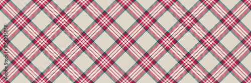Border background vector seamless, repeatable patterns pattern texture check. Grand textile fabric plaid tartan in light and red colors.