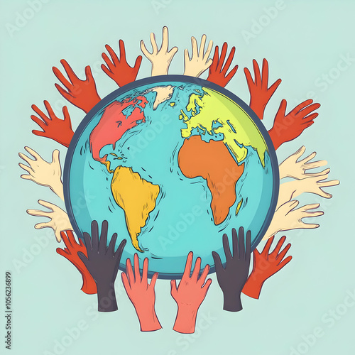 Human rights day celebration illustration with earth globe background Human right social media post