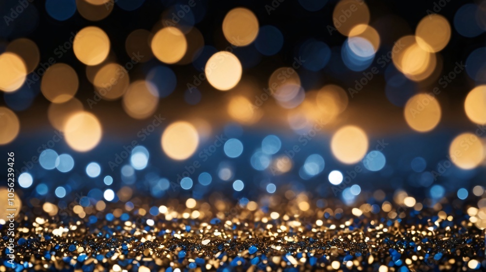 background of abstract glitter lights. blue, gold and black. de focused. banner background of abstract glitter lights. blue, gold and black. de focused. banner