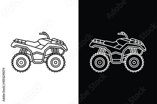 Black ATV icon on White Background Vector Art Illustration on white background.