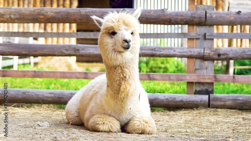 very beautiful calm and cute alpaca
