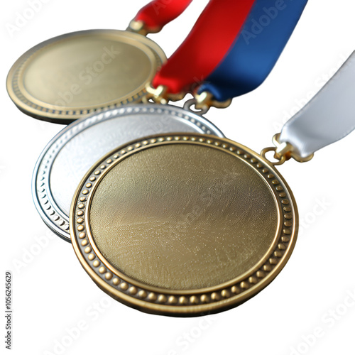 gold medal with ribbon