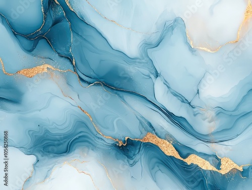 Wallpaper Mural Abstract marble textured background showcasing fluid art and luxurious blue and gold marble paint Torontodigital.ca
