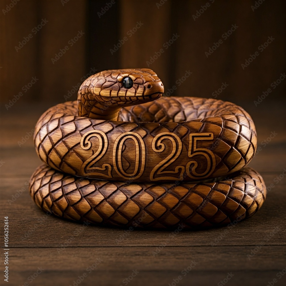 Wooden snake symbol of 2025 new lunar year Wooden snake symbol of 2025 new lunar year