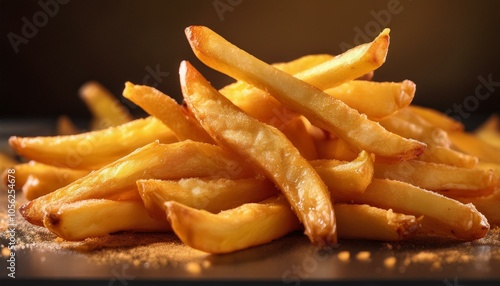 Golden brown fries on a plate