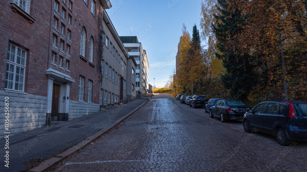 street in the city in autumn street in the city in autumn