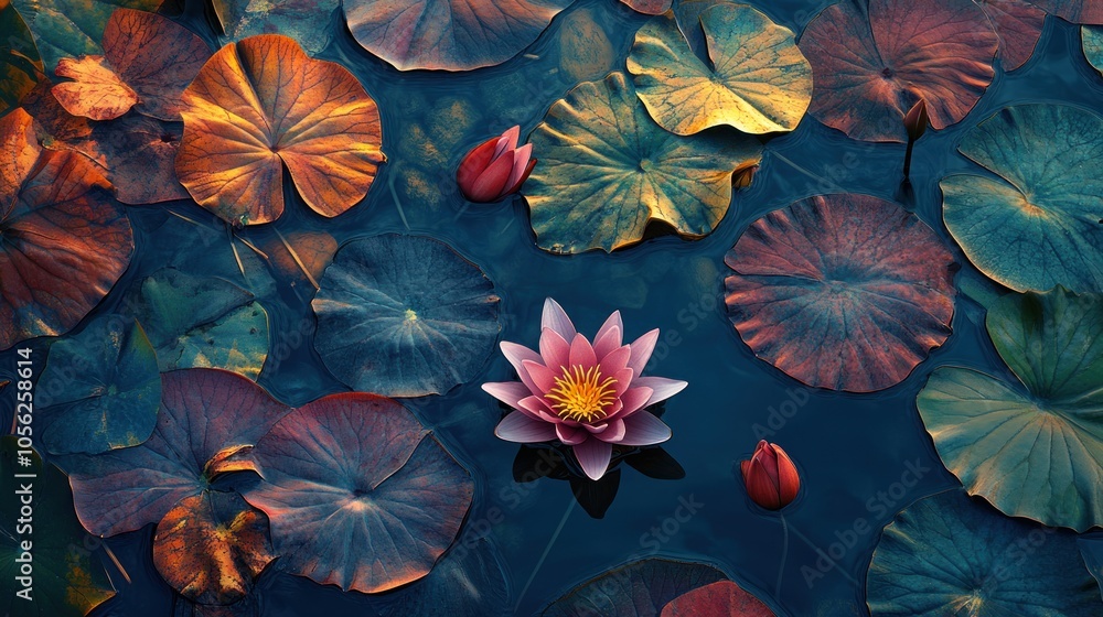 Water Lily in a Pond Water Lily in a Pond