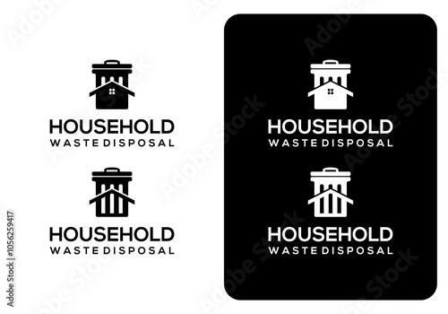 garbage house logo design vector illustration