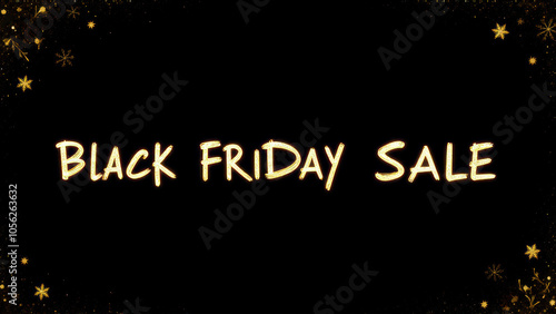 Black Friday Sale Text Illuminates Dark Background for Shopping Extravaganza. Neon Promotional Banner Announces Massive Discounts and Holiday Deals for Retail Therapy.