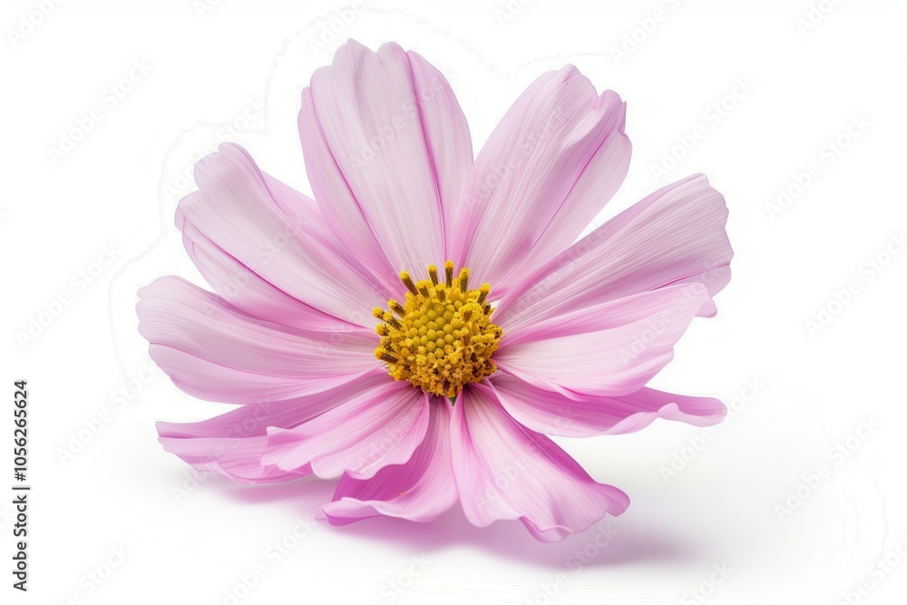 Single cosmos flower on white background Single cosmos flower on white background