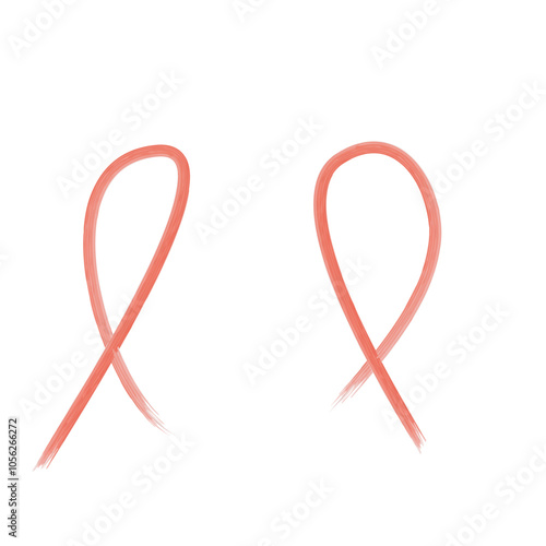 Set of 4 red awareness ribbon icons, simple icon illustration - Multiple Sclerosis, drunk driving prevention, drug prevention, HIV/AIDS awareness.