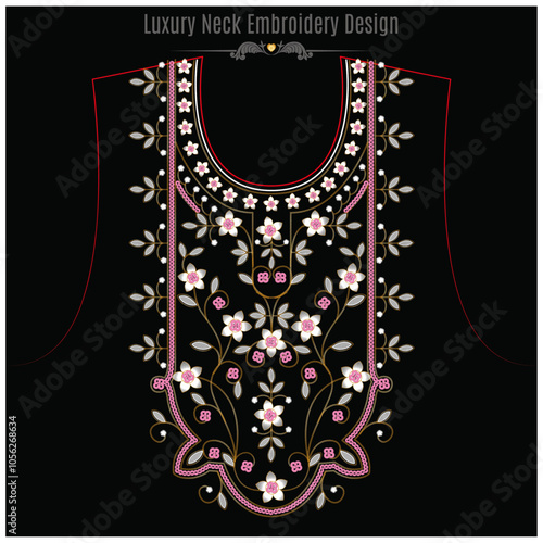 Luxury Floral Embroidery Design