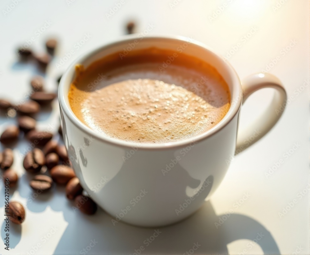 cup of hot coffee with foam, cup of hot coffee with foam,