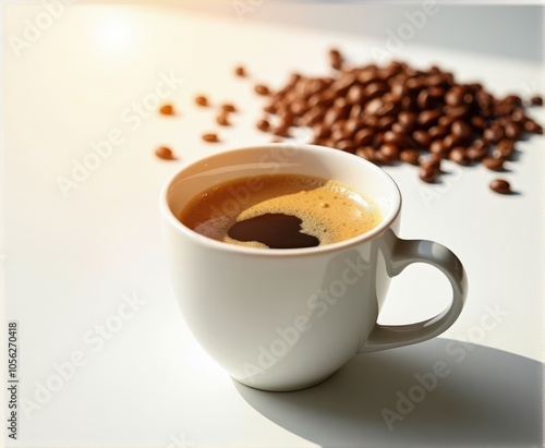 cup of hot coffee with foam,