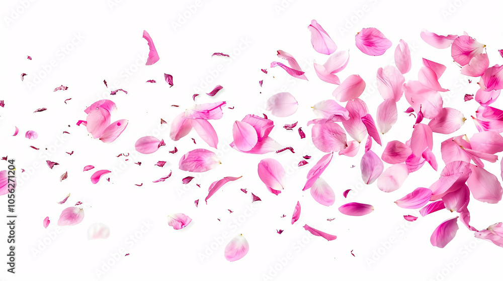 Flying pink petals isolated on a transparent background Flying pink petals isolated on a transparent background