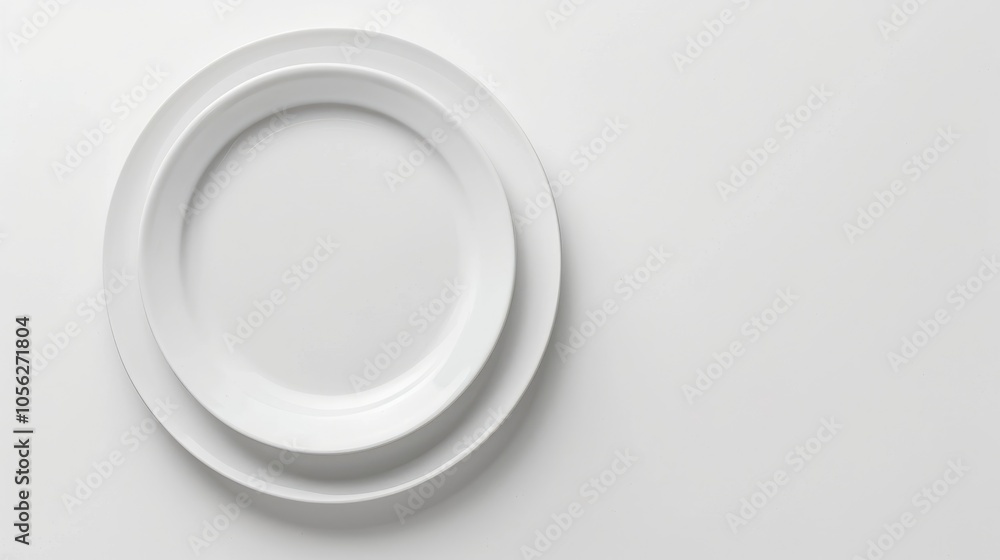 Plate on white background with copy space in high-quality image Plate on white background with copy space in high-quality image