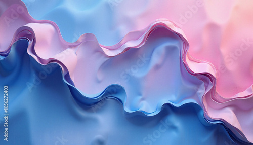 Paper sculptural backgrounds, blue and pink