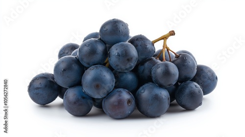 Fresh dark grapes cluster with water droplets