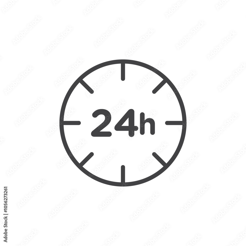 24 hrs icon Symbol mark in filled style 24 hrs icon Symbol mark in filled style