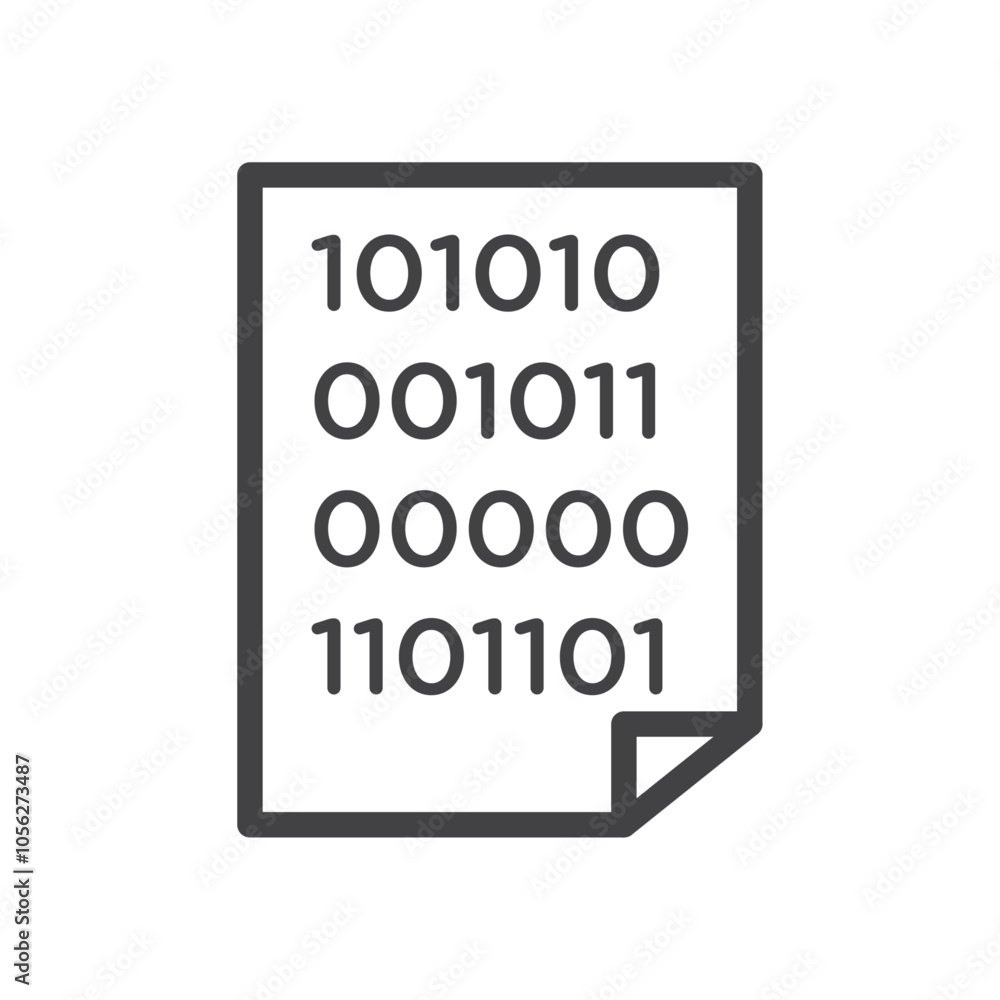 Binary code icon Symbol mark in filled style Binary code icon Symbol mark in filled style