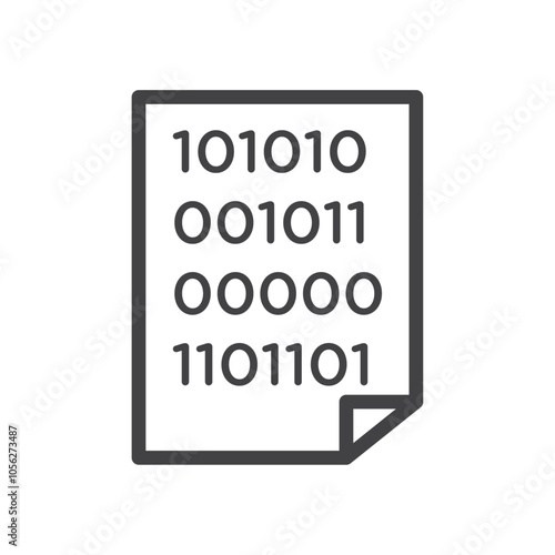 Binary code icon Symbol mark in filled style