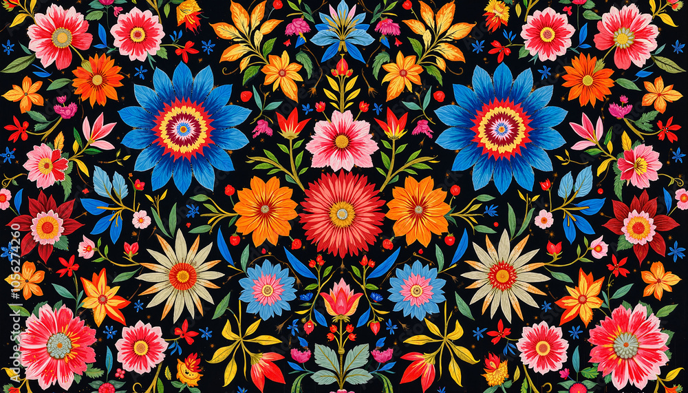 Russian folk art, bright colors, traditional patterns Russian folk art, bright colors, traditional patterns