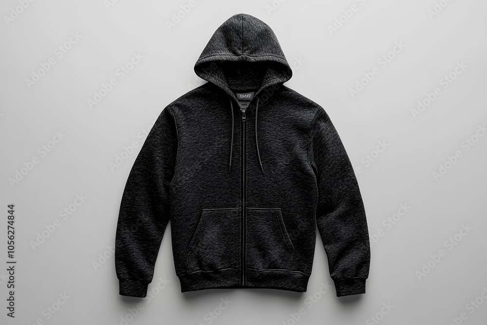 Dark grey zip-up hoodie versatile streetwear mockup Dark grey zip-up hoodie versatile streetwear mockup