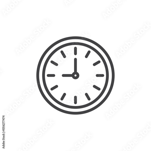 Clock nine icon Symbol mark in filled style