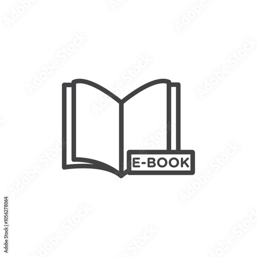 Ebook icon Symbol mark in filled style