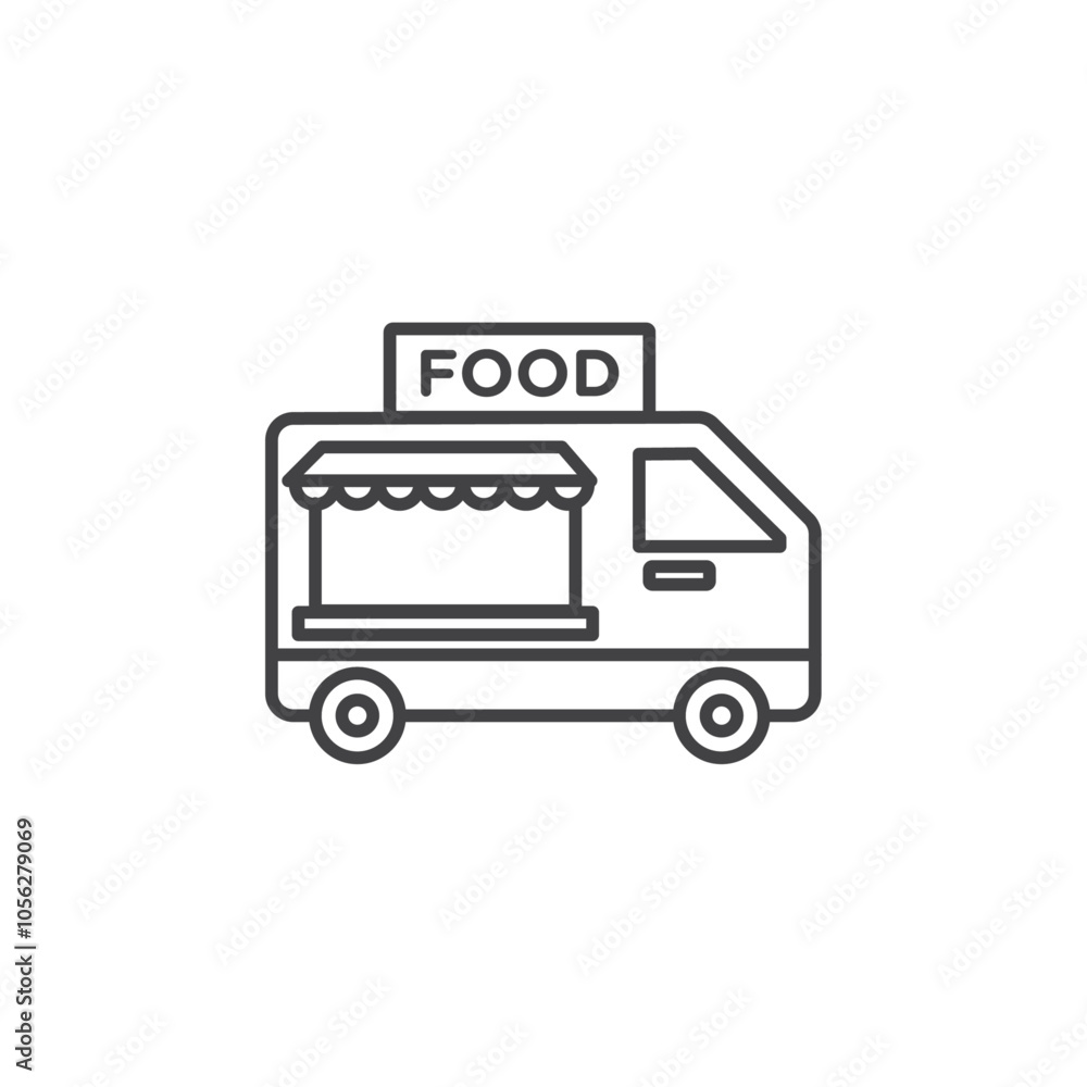 Food truck icon Symbol mark in filled style