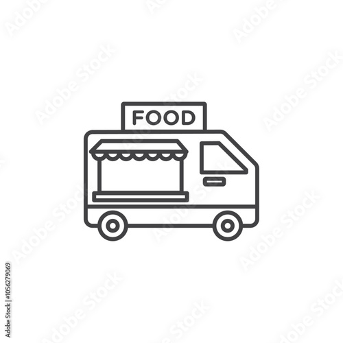 Food truck icon Symbol mark in filled style