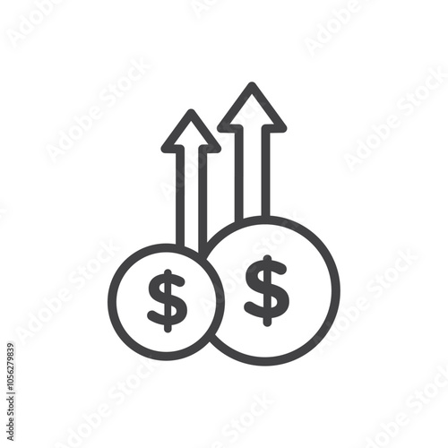 High revenue icon Symbol mark in filled style