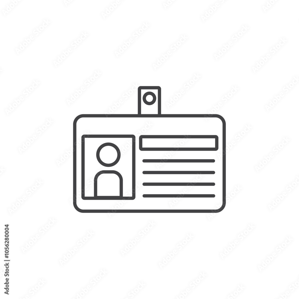 ID badge icon Symbol mark in filled style