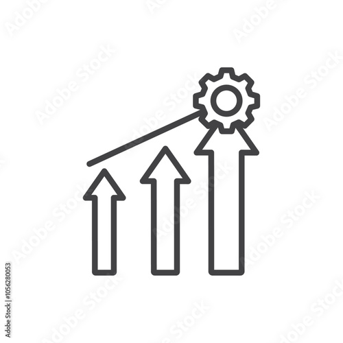 Improvement growth icon Symbol mark in filled style