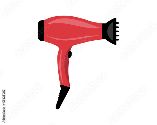Hair dryer Line Icon fashion hairdryer of hairdresser to blow-dry and electric hair-dryer blower. Barber styling appliance. Vector cartoon illustration