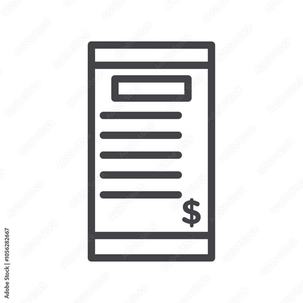 Receipt icon Symbol mark in filled style Receipt icon Symbol mark in filled style